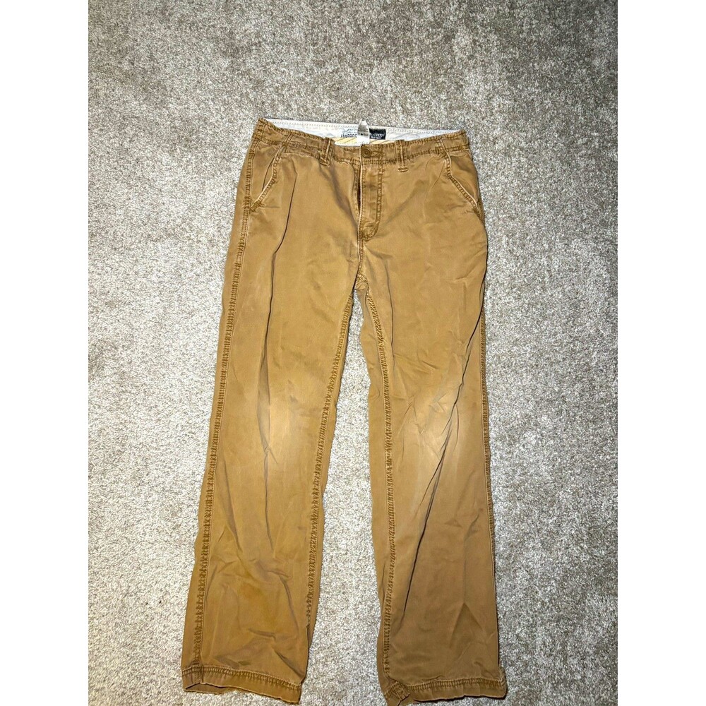 Vintage Aéropostale Men’s Brown Bootcut Flat Front Pants Logo 32W 32 Inseam